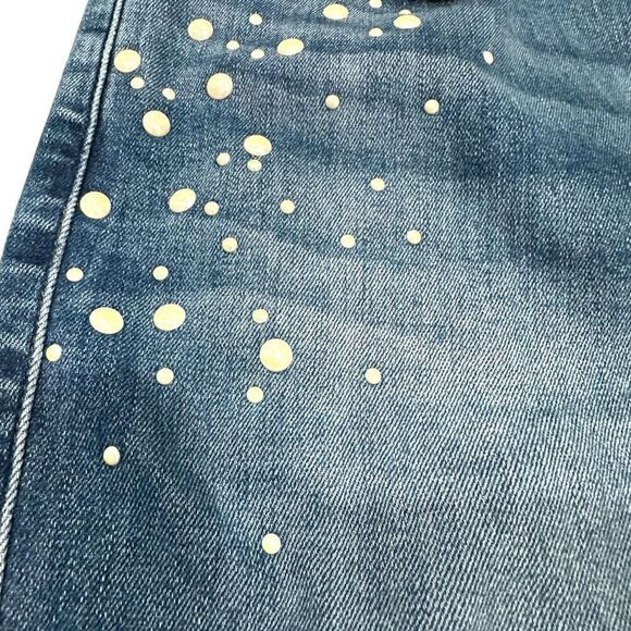 7 FOR ALL MANKIND 7FAM SFAM ANTHROPOLOGIE Cropped Straight Stretch Mid Rise Faux - Picture 3 of 5